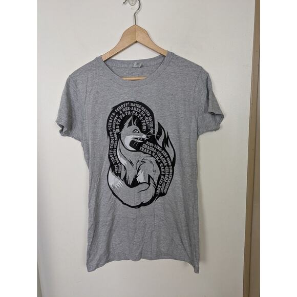 What Does The Fox Say Grey Tshirt Juniors Size XL Shirt Tee - Picture 1 of 3
